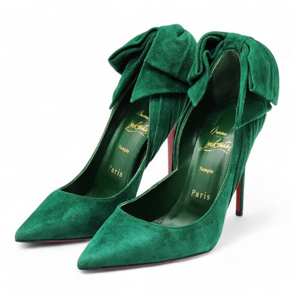 Christian Louboutin Rabakate Pumps 100mm - Suede - Green - 36 5.5US $995 - Picture 2 of 8